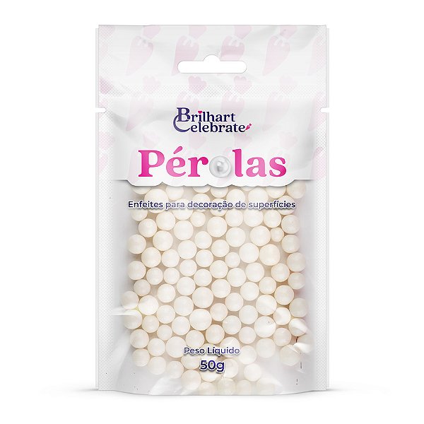Pérola Cintilante Branca Média 50g - Brilhart