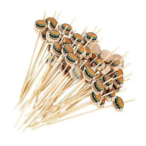 Palito Bambu Hamburguer 12cm 20un - Silver