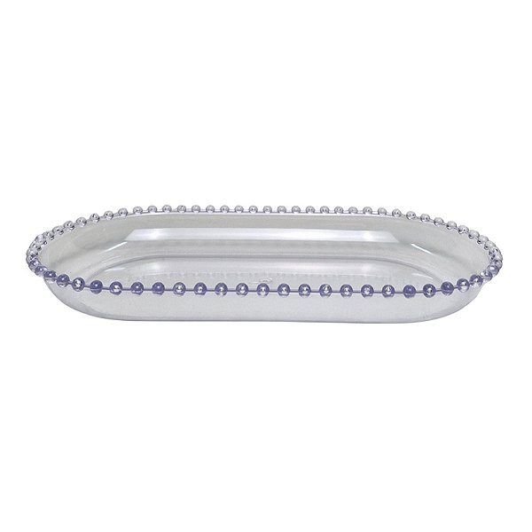 Bandeja Oval Pérola Grande Transparente - Lsc Toys