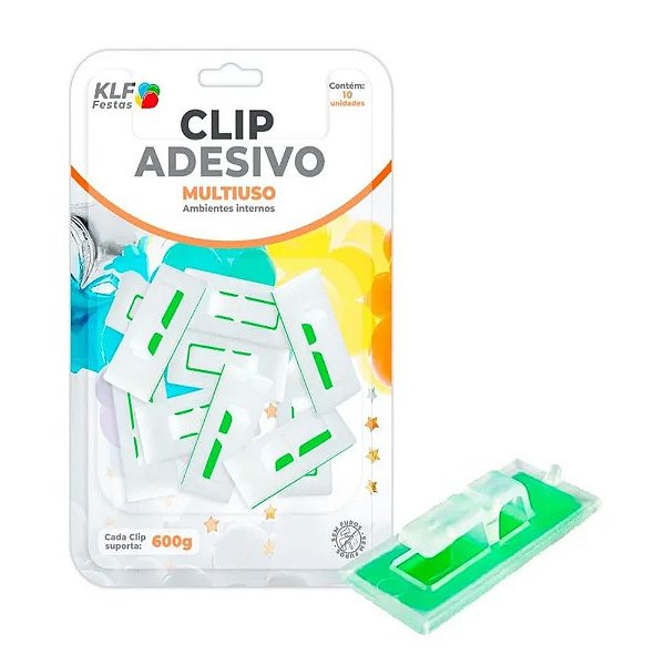 Clip Adesivo Multiuso Cristal 10un - Klf