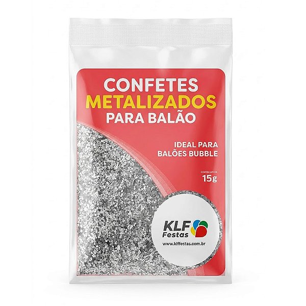 Confete Metalizado Prata 0,1cm 15g - KLF