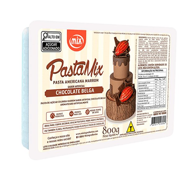 Pasta Americana Marrom Chocolate Belga 800g - Mix