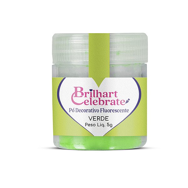 Pó Para Decoração Fluorescente Verde 5g - Brilhart
