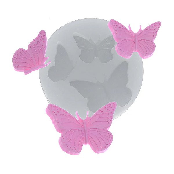 Molde de Silicone Trio de Borboletas 402 - Flexarte