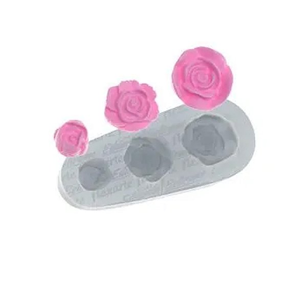 Molde de Silicone Trio de Florzinhas Cathleen 740 - Flexarte
