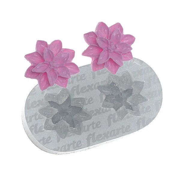 Molde de Silicone Par de Flor Revna 697 - Flexarte