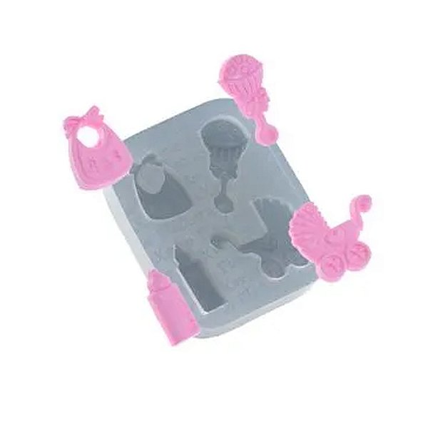 Molde de Silicone Quarteto de Objetos Para Bebê 501 - Flexarte