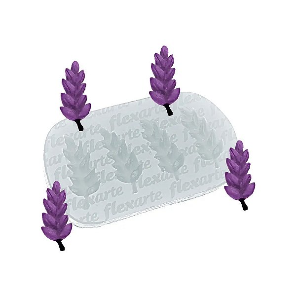 Molde de Silicone Quarteto de Florzinhas de Alfazema Pequenas 938 - Flexarte
