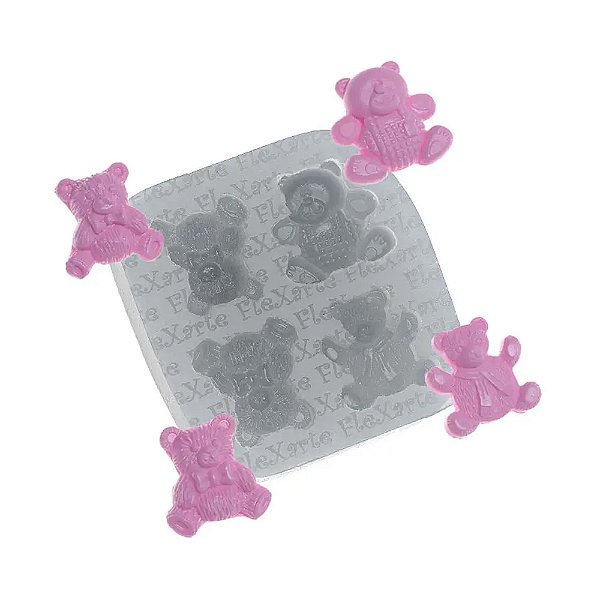 Molde de Silicone Ursinhos Laylah 569 - Flexarte