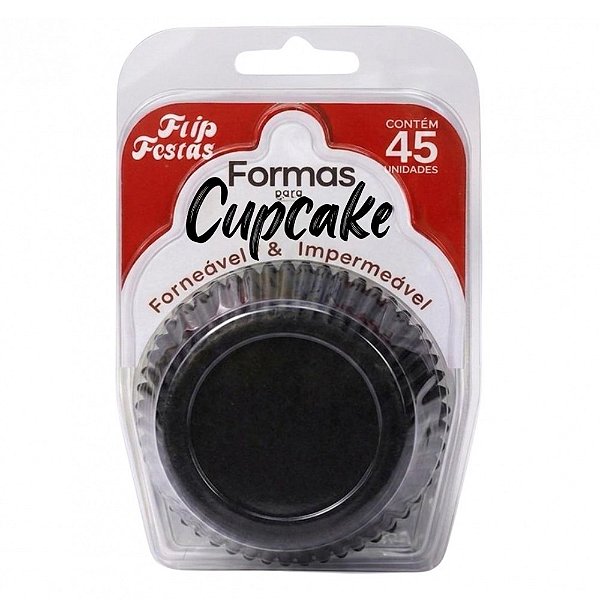 Forma Cupcake Preto 45un - Flip