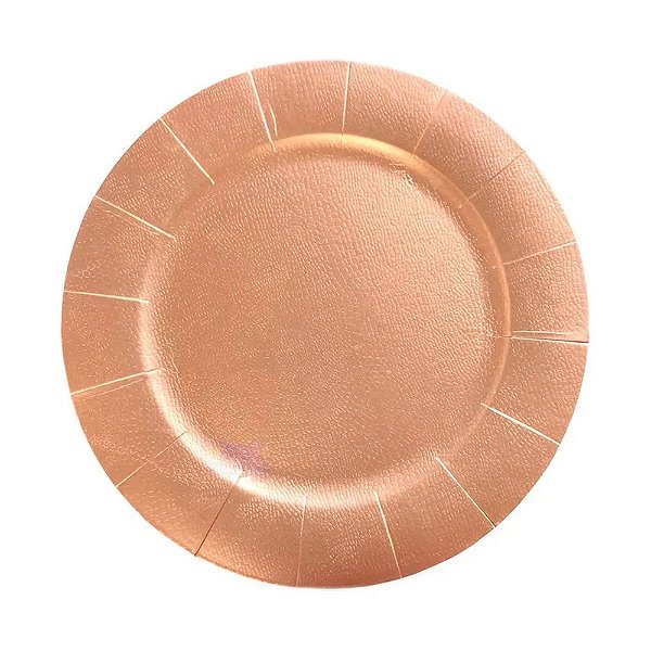 Sousplat de Papel Rose Gold 33cm - Silver