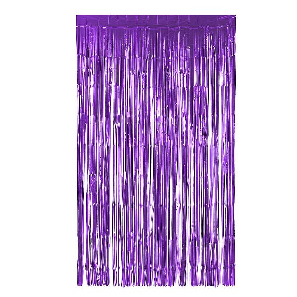 Cortina Metalizada Roxo 1x2m - Partiu Festa