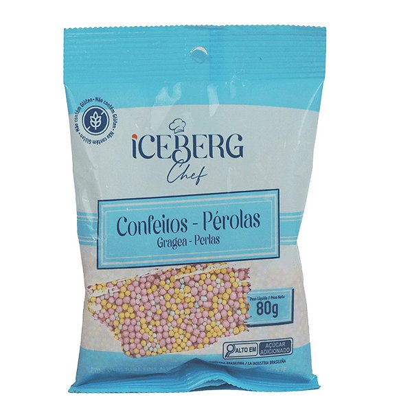 Confeito Perolado Colorido 80g - Iceberg