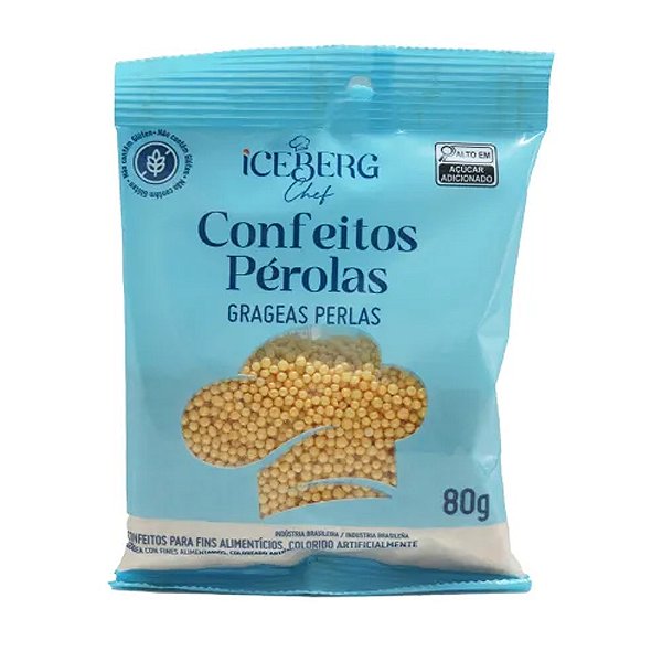 Confeito Perolado Amarelo 80g - Iceberg
