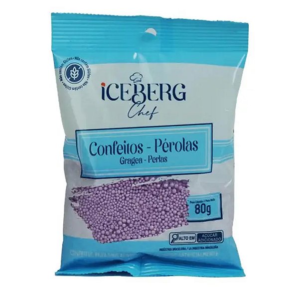 Confeito Perolado Lilás 80g - Iceberg