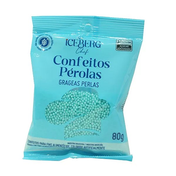Confeito Perolado Azul 80g - Iceberg