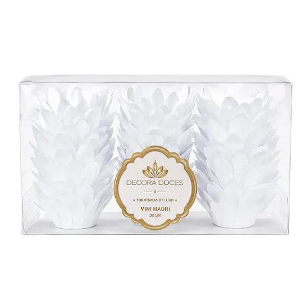 Forminha Mini Madri Branco 30un - Decora Doces