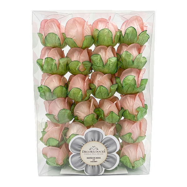 Forminha Botão de Rosa Nude 24un - Decora Doces