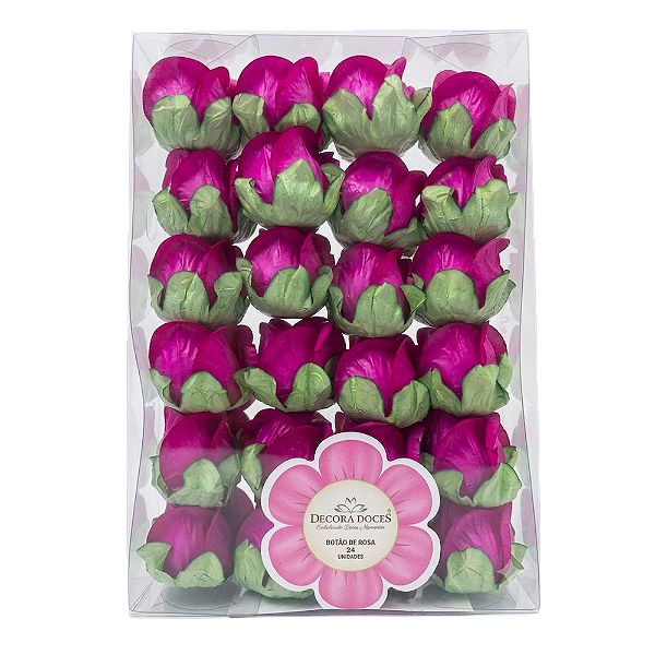 Forminha Botão de Rosa Pink 24un - Decora Doces