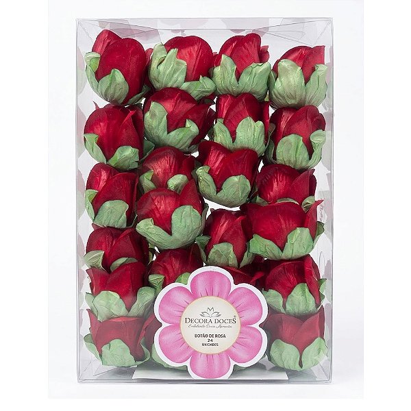 Forminha Botão de Rosa Vermelho 24un - Decora Doces