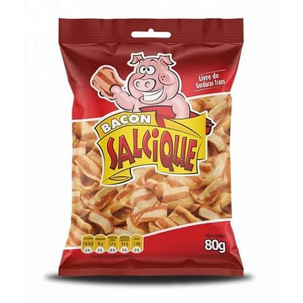 Salgadinho Bacon Listrado 80g - Salcique