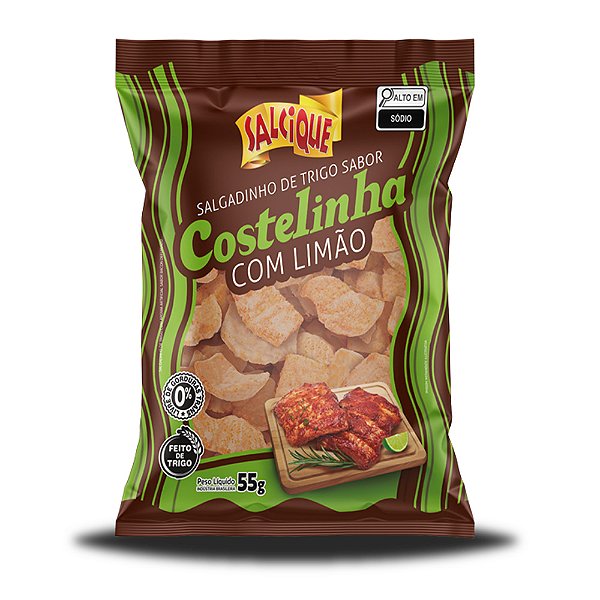 Salgadinho de Trigo Costelinha Com Limão 55g - Salcique
