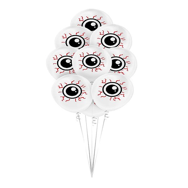 Balão 9 Halloween Infantil Olhos 25un - Regina