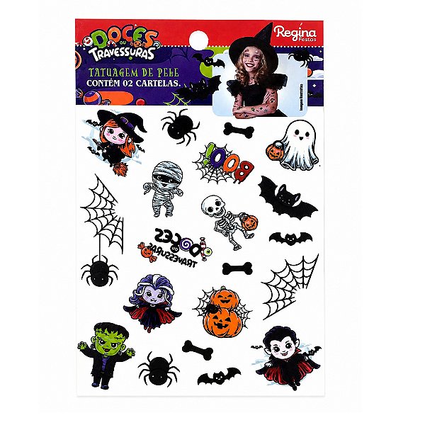 TATUAGEM DE PELE HALLOWEEN INFANTIL