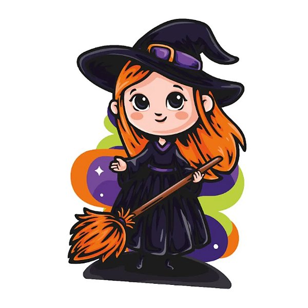 Totem Decorativo Bruxinha Halloween Infantil - Regina