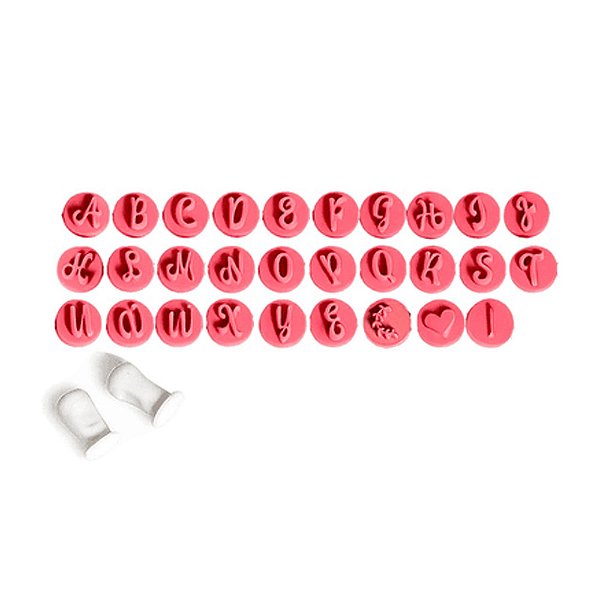 Kit Carimbos Letras Glamour Rosa Bebê 31 Peças - Blue Star