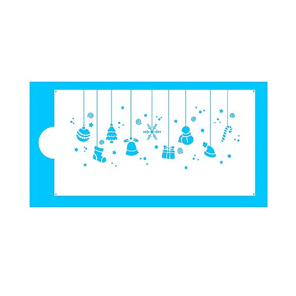 Stencil Pendentes de Natal - Blue Star