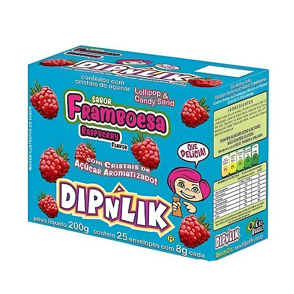 Dipnlik Framboesa 8g 25un - Nutricandy