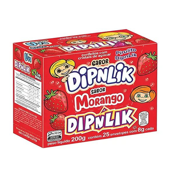 Dipnlik Morango 8g 25un - Nutricandy