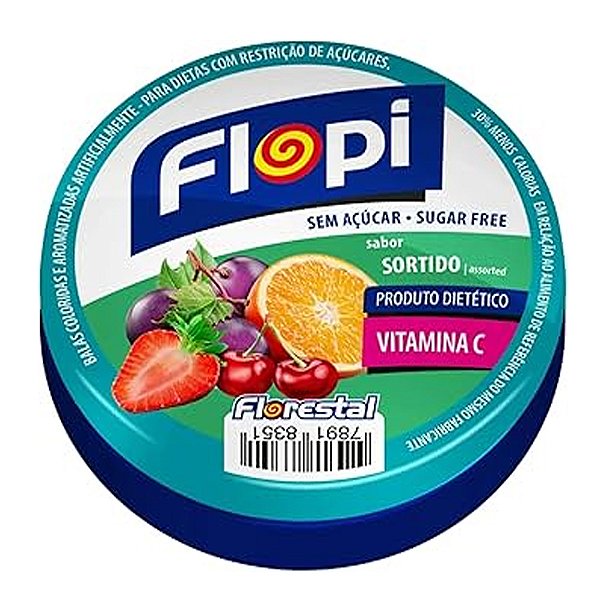 Bala Flopi Sem Açúcar Sortida 40g - Florestal