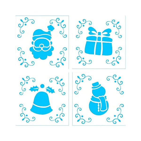 Kit Mini Stencils Natal 4 Peças - Blue Star