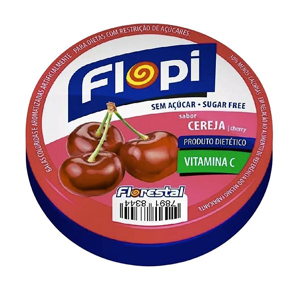 Bala Flopi Sem Açúcar Cereja 40g - Florestal