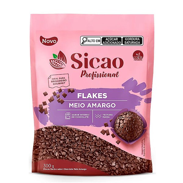 Flocos Macios Chocolate Meio Amargo 300g - Sicao