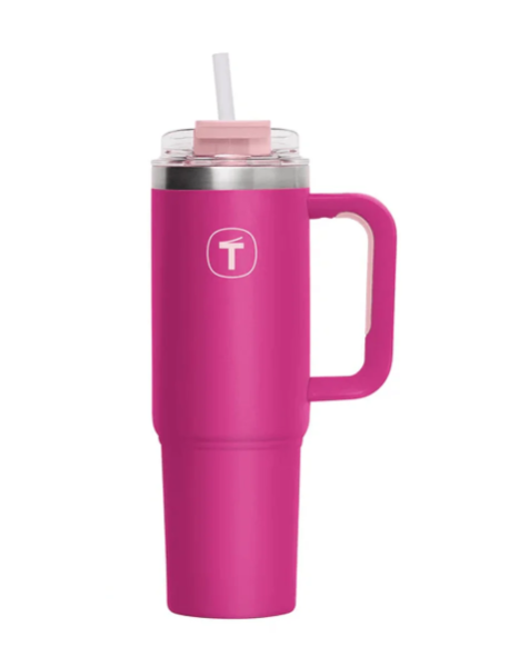 Tupperware Copo Térmico Big T com Canudo 1,1 Litro Rosa