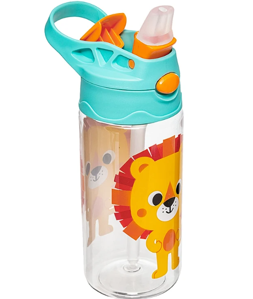 Garrafinha Tritan com Canudo BubaZoo Leãozinho 450ml (18m+) - Buba