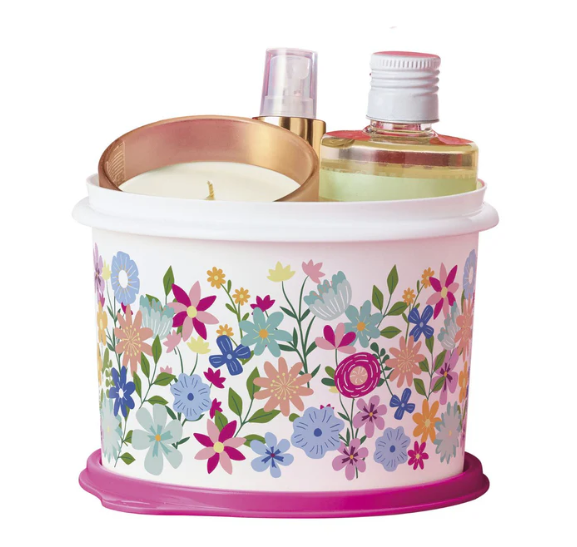 Tupper Caixa Bouquet Floral Tupperware Original 1,1 Litros