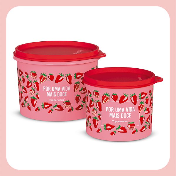 Tupperware Caixa Morango do Amor Kit 2 peças