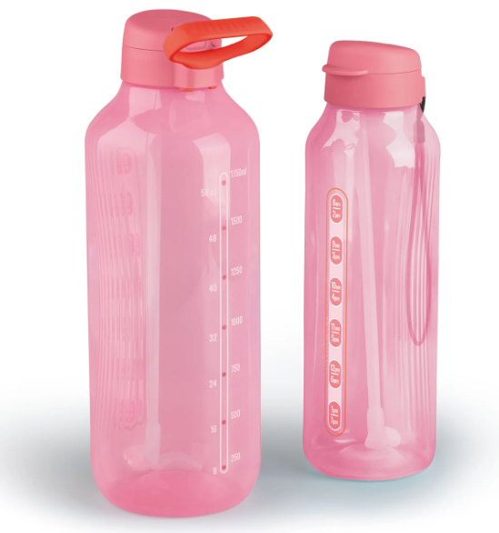Garrafa Tupperware Kit 2 Peças Rosa 2 L + 1,2L