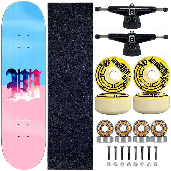 Skate Profissional Completo Shape 8.0 Miss Pink Blue Wood Light