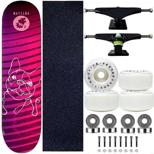 Skate Montado Feminino Iniciante Shape 8.0 Matilha Pink Line - Virtual Skate  Shop | A Skate Shop perfeita pra você