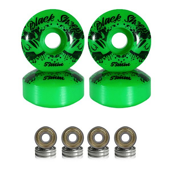 Rodas Para Skate Black Sheep 53mm Verde + Rolamentos ABEC-5