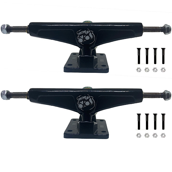 Truck Skateboards 139mm Mentex Black + Parafusos de Base