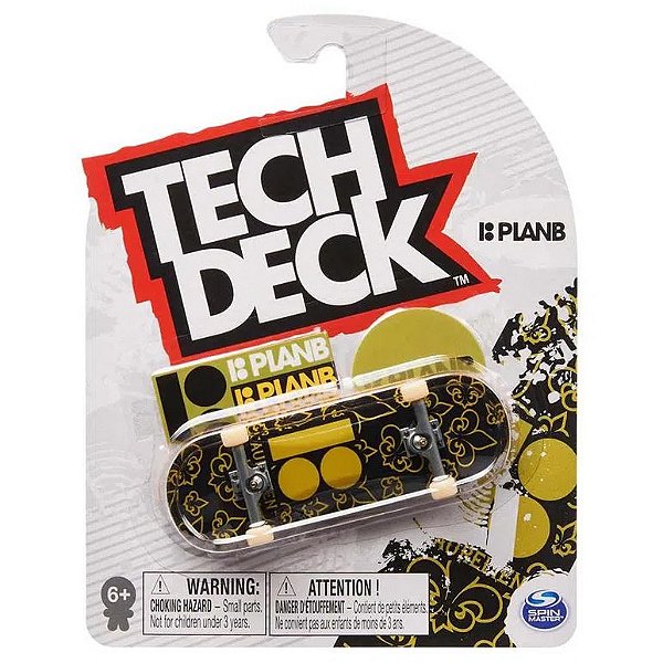 Fingerboards Tech Deck Mini Skate (Skate de Dedo) Plan B Gold Black