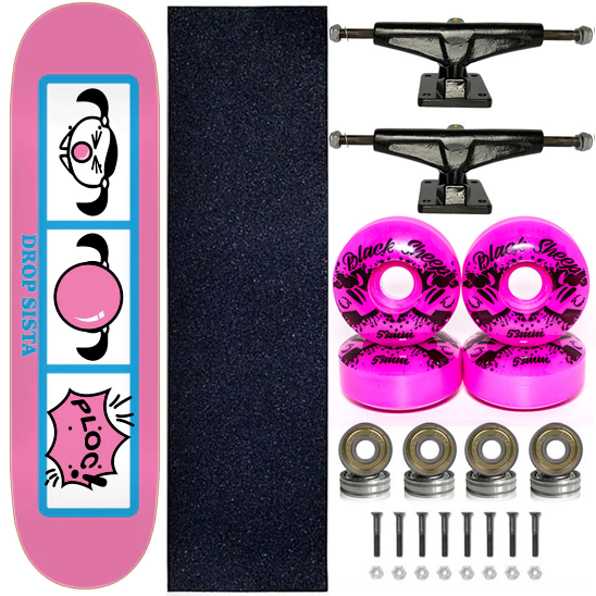 Skate Completo Shape Marfim Drop Sista 8.0 Pink Ploc