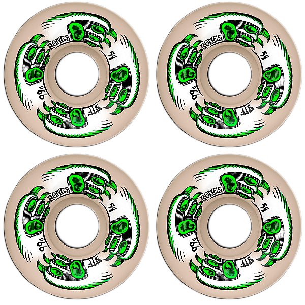 Rodas Bones 54mm STF Kitty Twister V5 Sidecut 99a Green