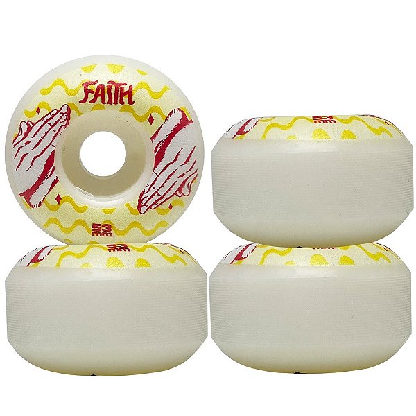Rodas Faith Skateboards 53mm Dureza 100A Red Hands